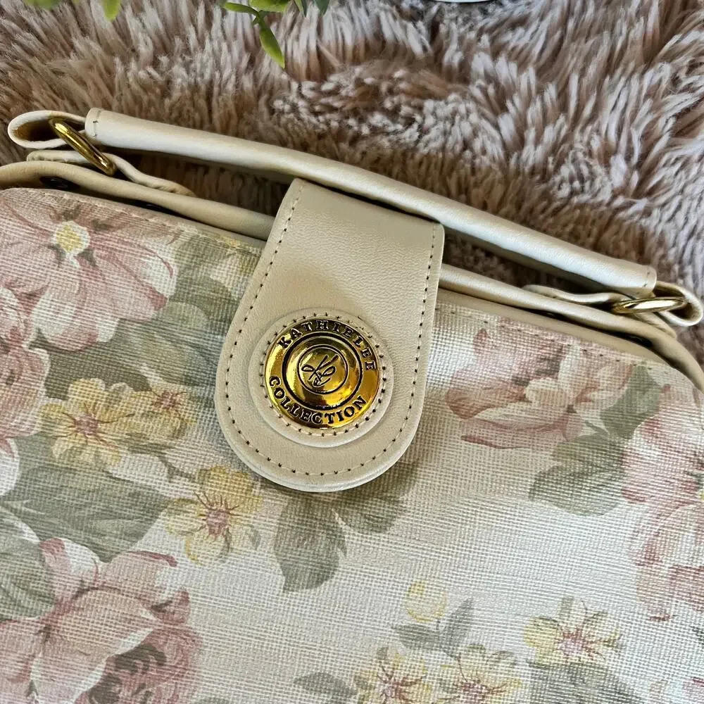 NWOT Kathie Lee Collection Vintage Pastel Floral Print Shoulder Purse